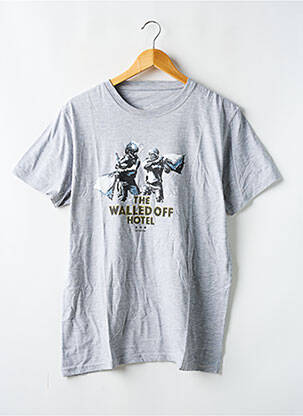 Tricou țesătură melanj mâneci scurte gri THE WALLED OFF HOTEL bărbat