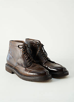 Botine/ghete material neted toc mic maro OFFICINE CREATIVE bărbat