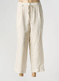 Pantalon 7/8 talie cu cleme mărime normală bej JULIE GUERLANDE femme