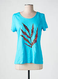 Tricou croială cambrată mâneci scurte albastru JULIE GUERLANDE femme