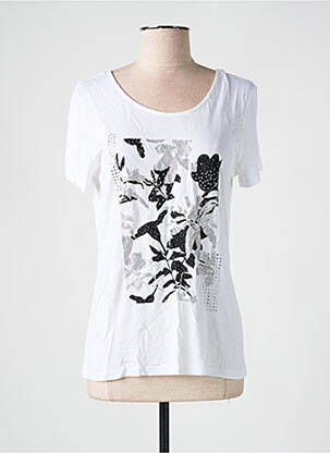 Tricou croială cambrată mâneci scurte alb JULIE GUERLANDE femeie