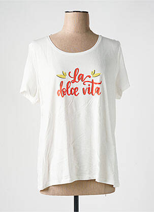 Tricou croială dreaptă mâneci scurte alb JULIE GUERLANDE femeie