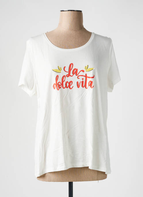 Tricou croială dreaptă mâneci scurte alb JULIE GUERLANDE femme