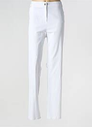 Pantalon drept țesătură poplin mărime normală alb PAUSE CAFE femme