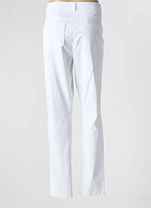Pantalon slim țesătură poplin mărime normală alb PAUSE CAFE femeie