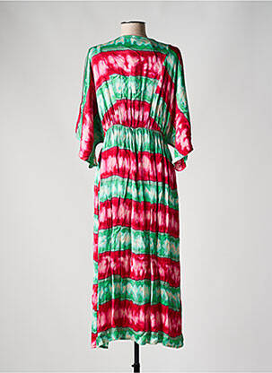 Rochie lungă imprimeu fantezie mâneci 3/4 verde ONLY femeie