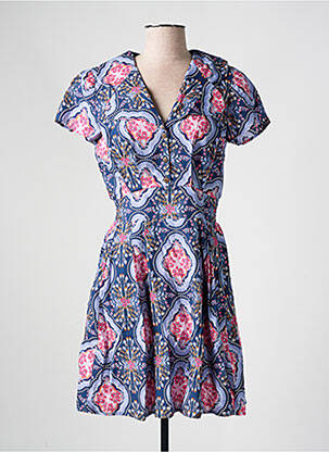 Rochie scurtă mâneci scurte mâneci scurte albastru BLUTSGESCHWISTER femeie