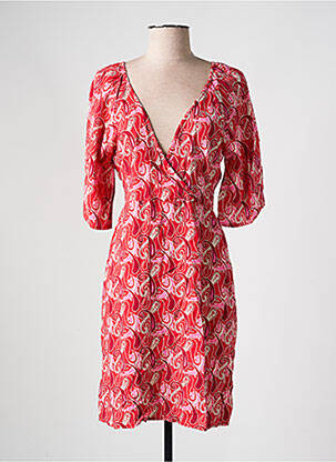 Rochie scurtă mâneci 3/4 mâneci 3/4 roșu ANGE femeie