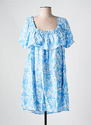 Rochie scurtă croială fluidă mâneci scurte albastru LA PETITE ETOILE femeie