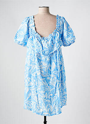 Rochie scurtă croială fluidă mâneci scurte albastru LA PETITE ETOILE femeie