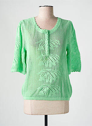 Pulover croială cambrată mâneci 3/4 verde C'EST BEAU LA VIE femeie