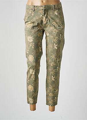 Pantalon chino țesătură poplin mărime normală verde ONLY femeie