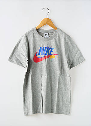 Tricou croială dreaptă mâneci scurte gri NIKE băiat