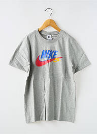 Tricou croială dreaptă mâneci scurte gri NIKE garcon