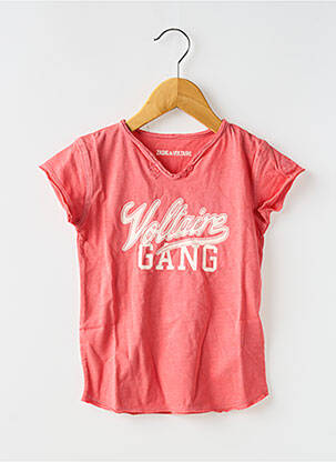 Tricou croială dreaptă mâneci scurte roz ZADIG & VOLTAIRE fată