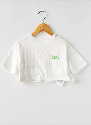 Tricou croială dreaptă mâneci scurte alb ROXY fată