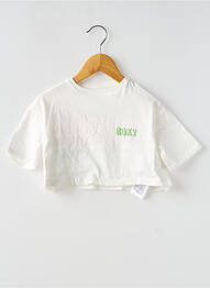 Tricou croială dreaptă mâneci scurte alb ROXY fille