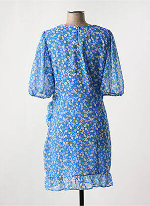 Rochie midi imprimeu floral mâneci scurte albastru NA-KD femeie