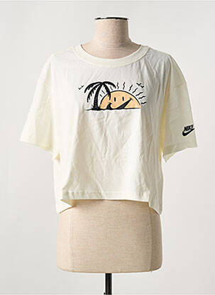 Tricou serigrafie mâneci scurte galben NIKE femeie