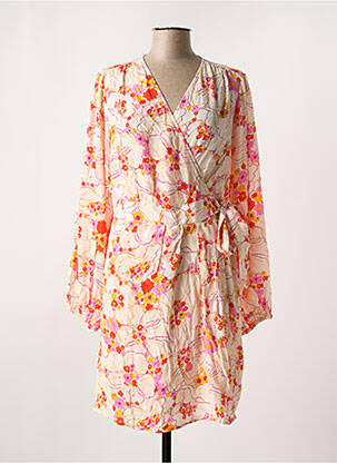 Rochie midi imprimeu floral mâneci lungi roz SUNCOO femeie