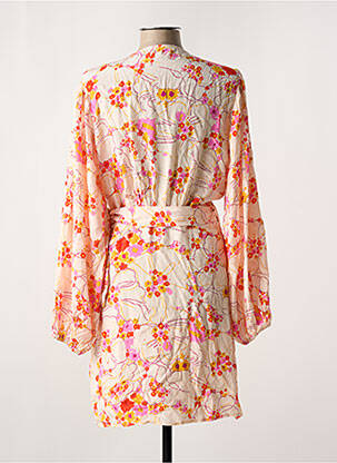 Rochie midi imprimeu floral mâneci lungi roz SUNCOO femeie