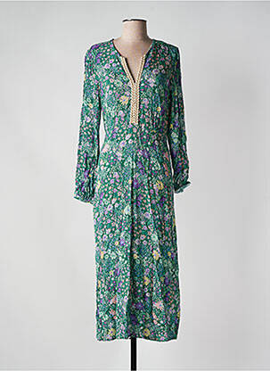 Rochie lungă mâneci lungi mâneci lungi verde EMA BLUE'S femeie