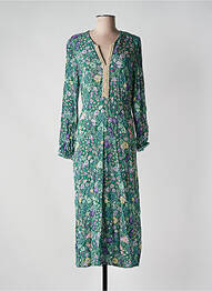 Rochie lungă mâneci lungi mâneci lungi verde EMA BLUE'S femeie