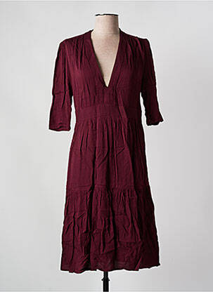 Rochie midi mâneci 3/4 mâneci 3/4 violet SEE U SOON femeie
