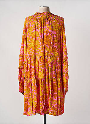 Rochie midi imprimeu floral mâneci lungi portocalie Y.A.S femeie