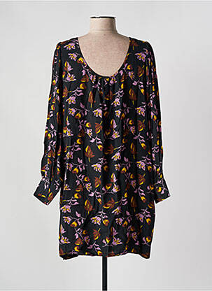 Rochie scurtă croială fluidă mâneci lungi negru SEE U SOON femeie