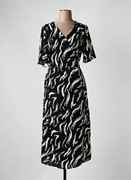 Rochie lungă imprimeu fantezie mâneci scurte negru EVOKED VILA femme