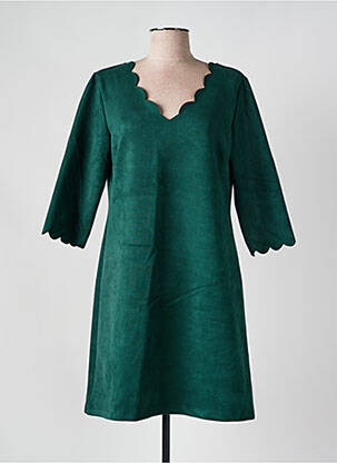 Rochie scurtă mâneci 3/4 mâneci 3/4 verde HALOGENE femeie