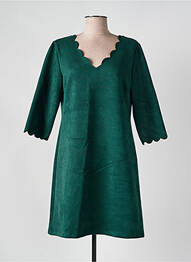 Rochie scurtă mâneci 3/4 mâneci 3/4 verde HALOGENE femme