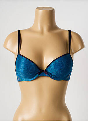 Sutien efect material satinat top sutien push-up albastru PASSIONATA femeie