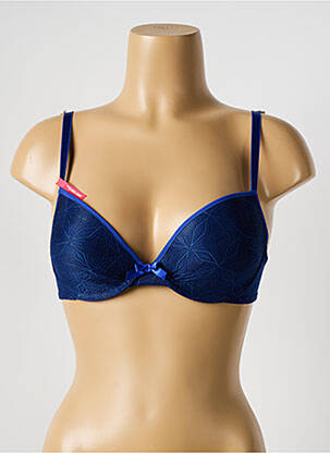 Sutien efect material satinat top sutien push-up albastru PASSIONATA femeie