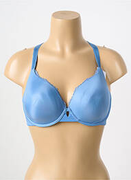 Sutien efect material satinat sutien cupe întregi cu decolteu înalt albastru SIMONE PERELE femme