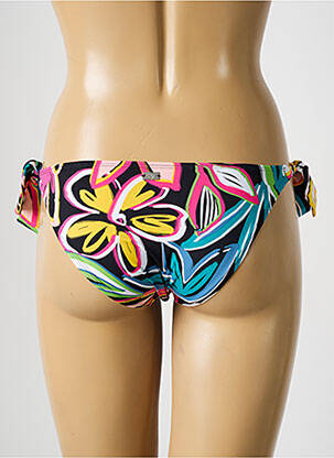 Chiloți de baie imprimeu floral bikini negru CHERRY BEACH femeie