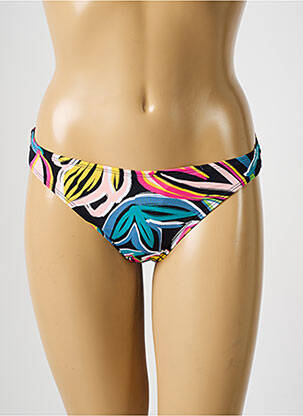 Chiloți de baie imprimeu floral bikini negru CHERRY BEACH femeie