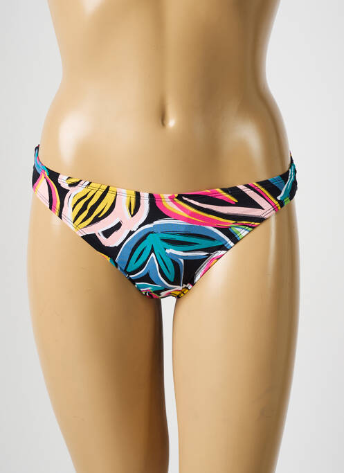 Chiloți de baie imprimeu floral bikini negru CHERRY BEACH femme