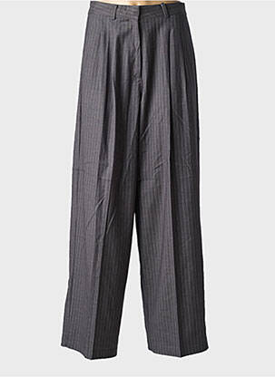 Pantalon larg țesătură poplin mărime normală gri LPB femeie