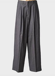 Pantalon larg țesătură poplin mărime normală gri LPB femeie