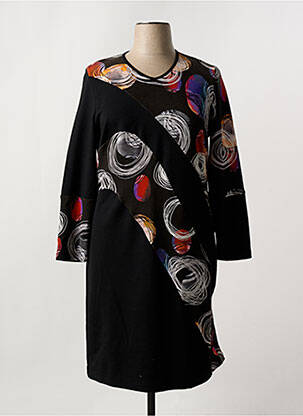 Rochie midi imprimeu fantezie mâneci lungi negru GRIFFON femeie