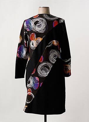 Rochie midi imprimeu fantezie mâneci lungi negru GRIFFON femeie