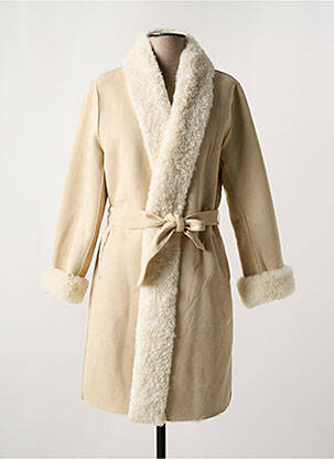 Palton lung bej K-DESIGN femeie