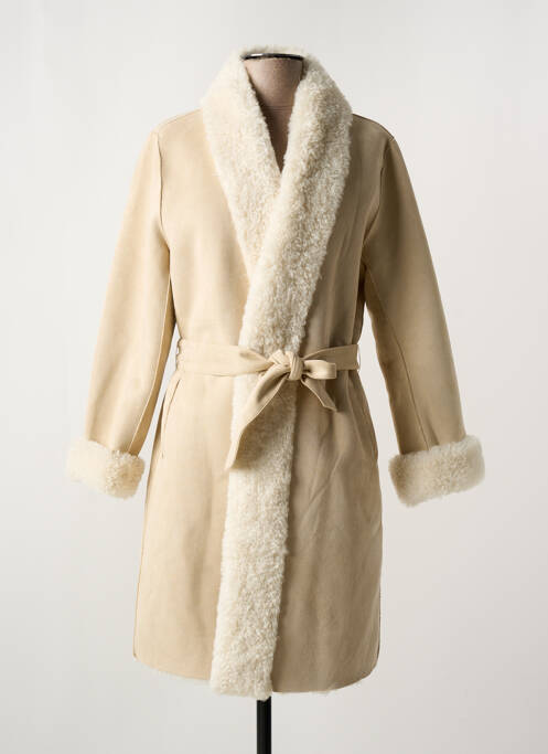 Palton lung bej K-DESIGN femeie