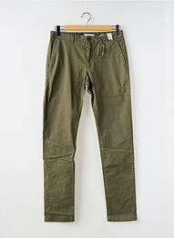 Pantalon chino țesătură poplin mărime normală verde CLOSED bărbat