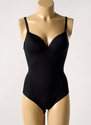 Body de lenjerie efect material satinat negru GEMMA DE LOU femeie