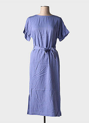Rochie midi mâneci scurte mâneci scurte albastru CKS femeie