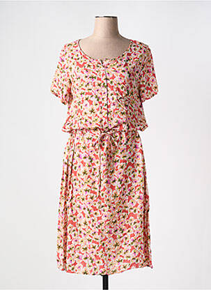 Rochie midi imprimeu floral mâneci scurte roz DIPLODOCUS femeie