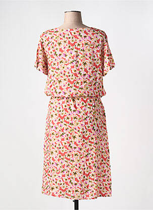 Rochie midi imprimeu floral mâneci scurte roz DIPLODOCUS femeie